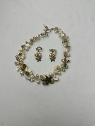 Nura Bella Necklace And Clip-on Earrings