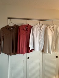 6 Womens Chicos Tops And Sweaters Sizes 1 And 2.