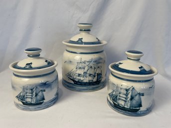 Oxney Green Ceramic Canisters