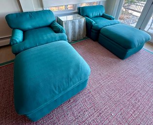 2 Chairs With Matching Ottomans