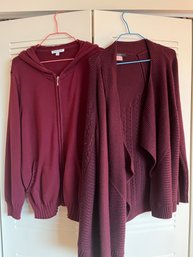 Maroon Sweaters Tahari And North Style Size Lg