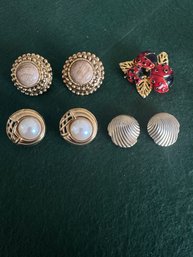 RJ Graziano, Richelieu, And Monet Clip-on Earrings With AC Brooch