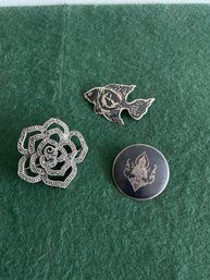 Sterling Silver Pins      (B)