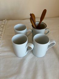 Dansk White Coffee Mugs Stonewall Kitchen Spoons