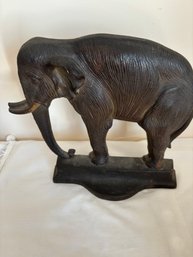 B & H Metal Elephant Door Stop, 1 Elephant Bookend, Wooden Elephant