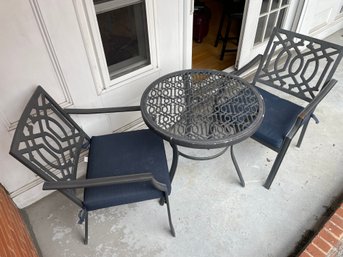 Coated Iron Table & 2 Chairs