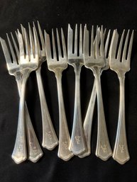 Sterling Silver A Initial Fork Set Of 8