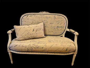 Loveseat French Writing Fabric         (H)