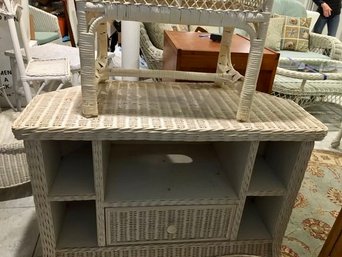 Wicker Furniture Storage Piece And Bench