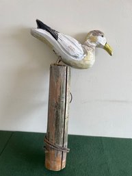 Seagull On Wooden Stand       (O)