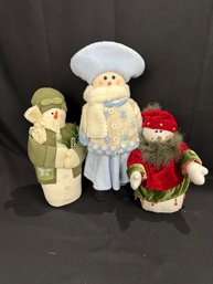 Three Plush Snowmen