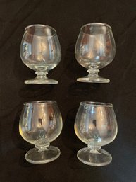 Set Of Four Short Stem Brandy Snifters