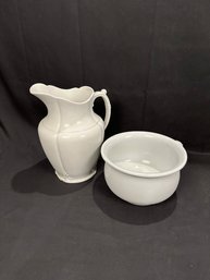 Chamber Pot, Ironstone Pitcher