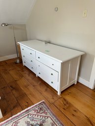 Six Drawer Wide Dresser With Glass Knobs