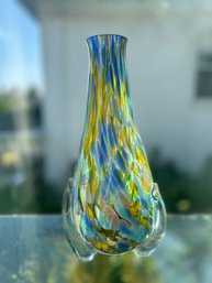 Multicolored Hand Blown Glass, Vase (UH)