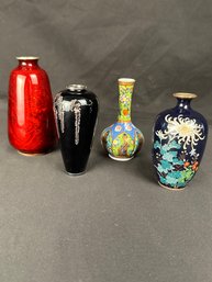 (4) Cloisonne Style Vases (L)