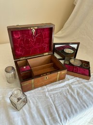 Brass Bound Wooden Apothecary Box