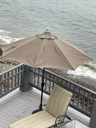 Sunbrella Canvas Umbrella And Weighted Base