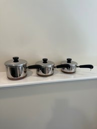 (3) Sauce Pans With Lids