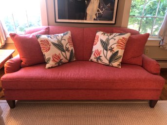 Red CR LAINE Polyester Couch With Matching Pillows