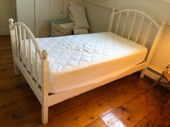 White Wooden Twin Size Bed Frame (1)