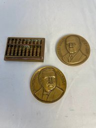 2 Brass Commemoratives, Brass Abacus