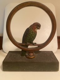 Parrot Bronze And Cast Iron Door Stop