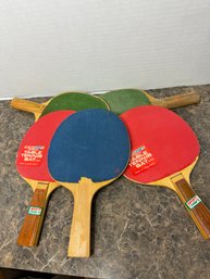 5pc Wood Handled Table Tennis / Ping Pong Paddles