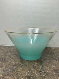 Blendo MCM Baby Blue Large Salad Bowl Frosted & Gilded