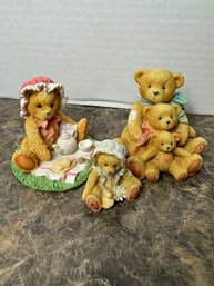 Cherished Teddies 3pc Ceramic Teddy Bear Figurines 1990s