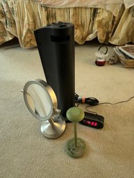 Lot Of Hat Stand Clock Radio Mirror And Vornado Heater