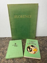 3pc Vintage Green Book Collection - 1959 Florence Italy, 1977 Art Of Kissing