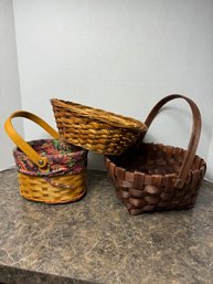 Fall Themed Woven Wicker Baskets 3pc