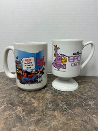 Pair Of Vintage Walt Disney World Coffee Mugs - Epcot Center & Magic Kingdom