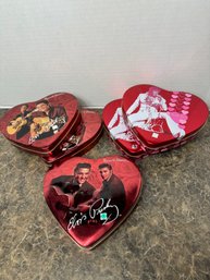 Elvis Presley Vintage Valentines Day Heart Shaped Tins 5pc