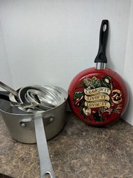 Guy Fieri Frying Pan & Various Cooking Pots