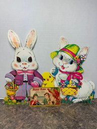 Vintage Ephemera Paper Goods - Easter Bunny Paper Decor & Happy Home Rust Proof Needle Book