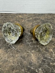 Vintage Crystal Glass Door Knob Handles