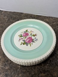 6pcs Vintage Johnson Brothers Windsor Ware Pink Rose Plates