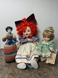 Vintage Porcelain Dolls - Maryse Nicole, Avon & Cloth Clown