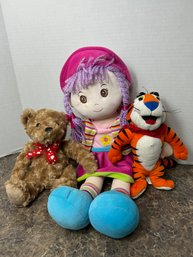 Stuffed Animals - Tony The Tiger, Teddy Bear & Stuffed Rainbow Girl