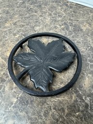 Canadian Maple Leaf Vintage Black Iron Trivet