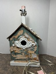 Birdhouse By The Seashore Folk Art Lamp