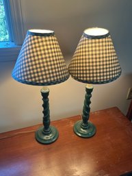 Twin Green Lamps