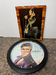 Elvis Presley Collectors Wall Clocks Pair Of Two Vintage Clocks