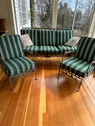 Wrought Iron Patio Set 3pcs With Cushions