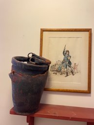 Leather Water Fire Bucket & Print