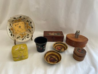 Trinket Boxes Metal & Wooden Hand Painted