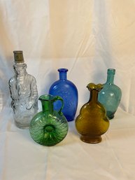 5 Vintage Glass Bottles