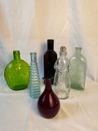 6  Vintage Glass Bottles